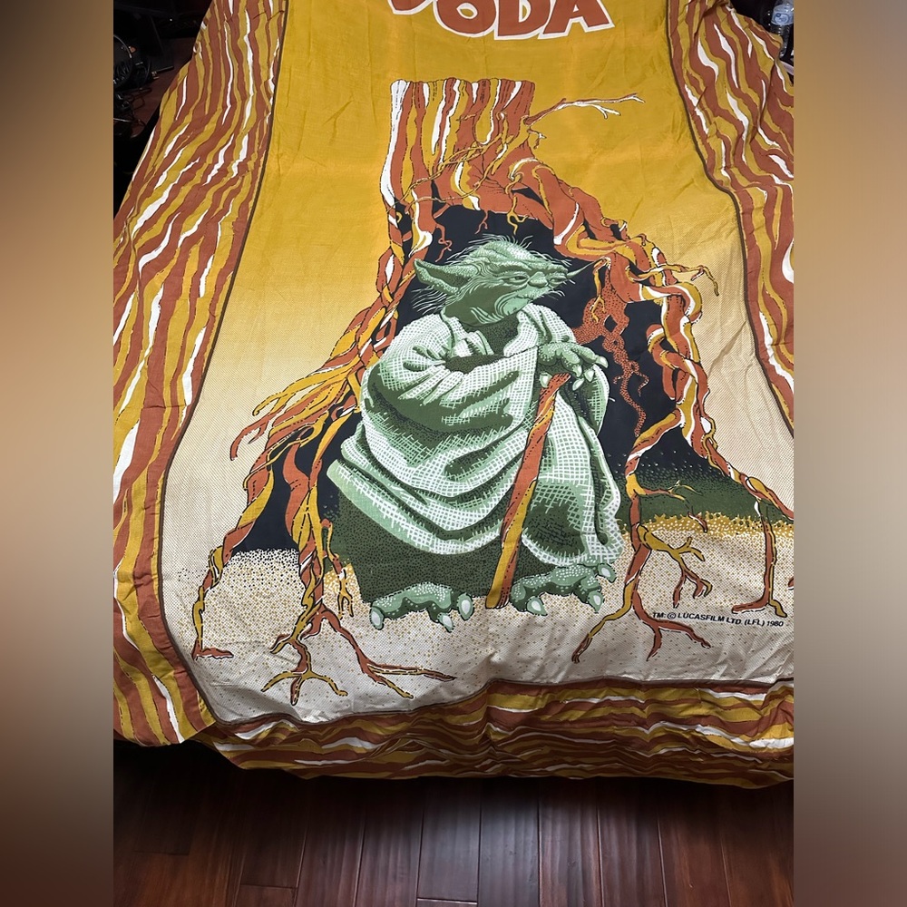 Vintage Sears Perma Prest 24-58 Star Wars Yoda Bed Cover 1980 Lucasfilm …